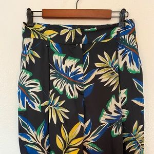 Zara Basic Tropical Print High Waist Pants